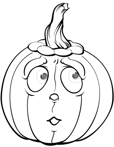 Coloring scared pumpkin